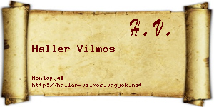 Haller Vilmos névjegykártya